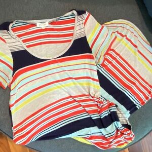 Grace & Lace T Shirt High-low Dress Medium-Large Navy Red Lime Grey & Pockets